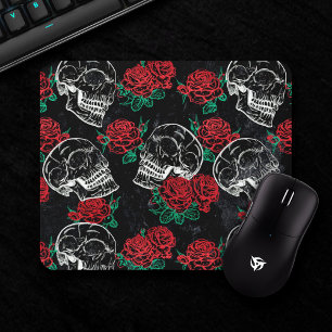 Alfombrilla De Ratón Azúcar Skull Rosa   Girly Gothic Grunge Glam