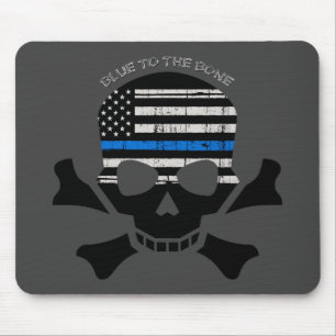 Alfombrilla De Ratón Azul al hueso (negro)