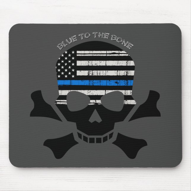 Alfombrilla De Ratón Azul al hueso (negro) (Frente)