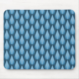 Alfombrilla De Ratón Azul claro Deslumbrante Gotas de lluvia Mousepad
