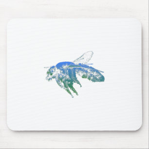 Alfombrilla De Ratón Azul de abeja de insectos