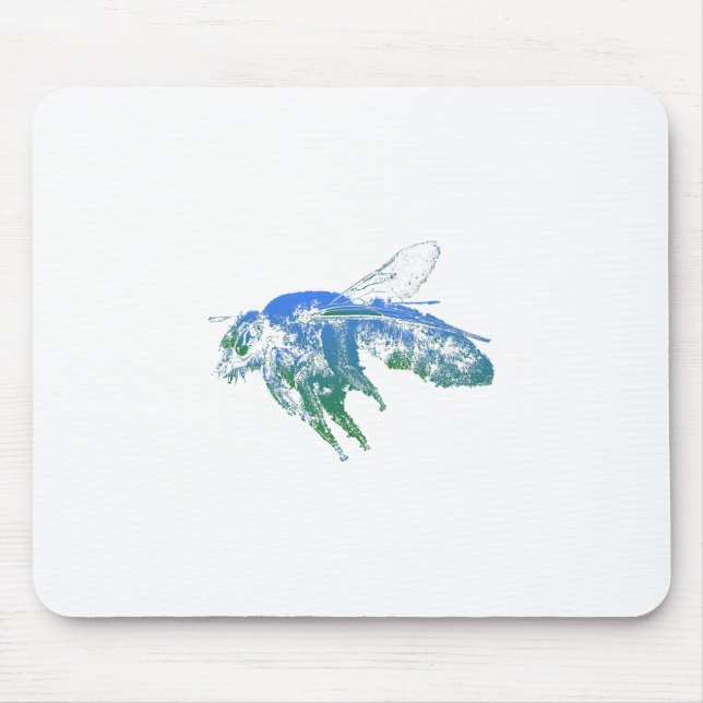 Alfombrilla De Ratón Azul de abeja de insectos (Frente)