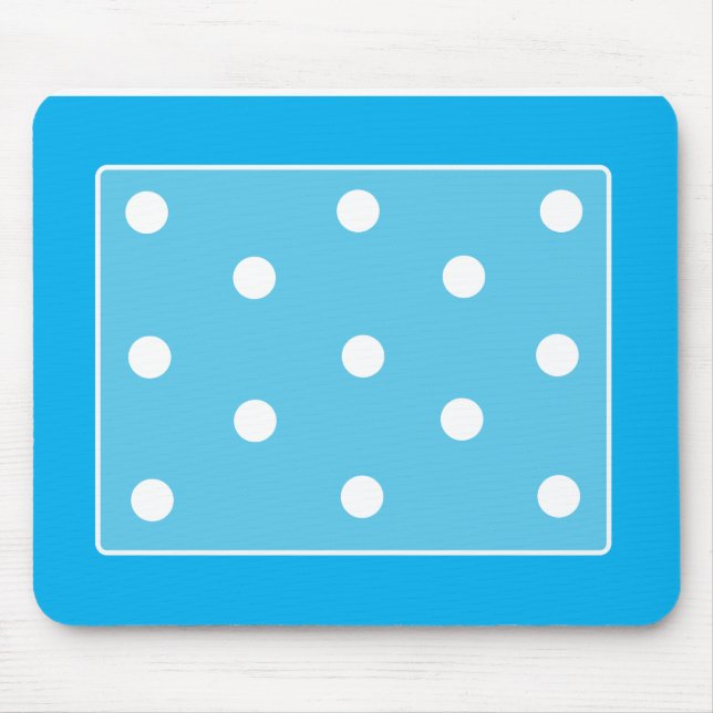 Alfombrilla De Ratón Azul de cielo de Polkadot Mousepad (Frente)