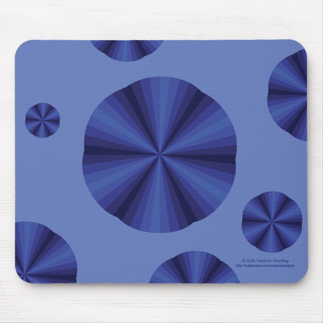 Alfombrilla de ratón azul de ilusión óptica (Frente)