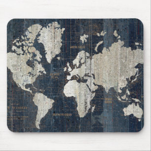 Alfombrilla De Ratón Azul del mapa de Viejo Mundo