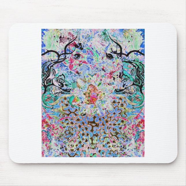 Alfombrilla De Ratón azul floral (Frente)