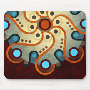 Alfombrilla De Ratón Azul Floral Abstracto Vector Art Mousepad