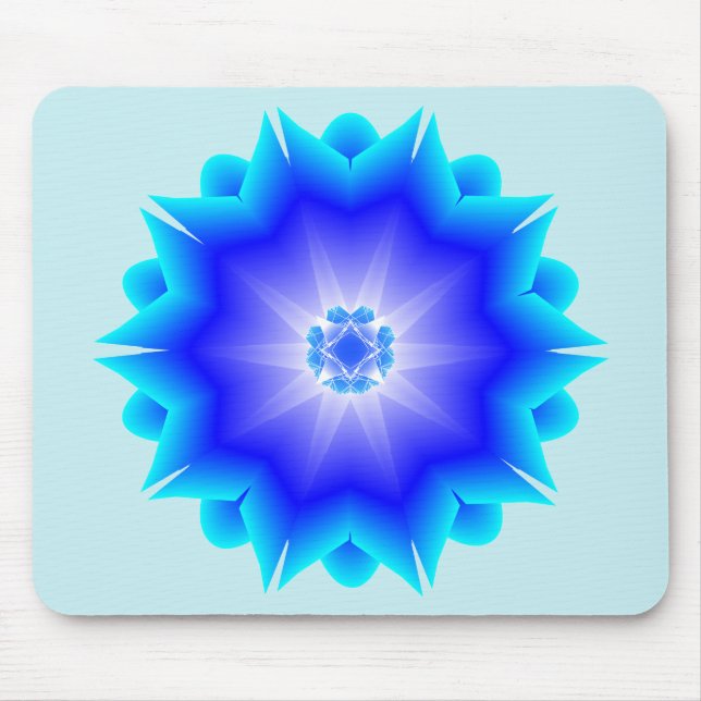 Alfombrilla De Ratón Azul floral Mousepad de la mandala (Frente)