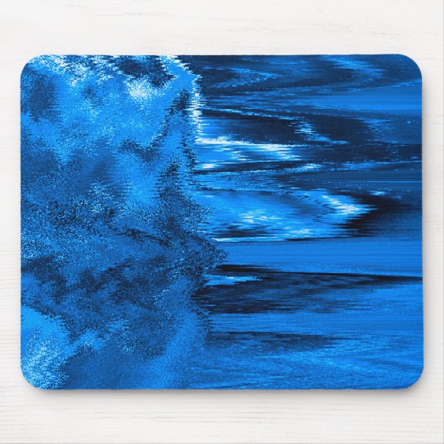 Alfombrilla De Ratón Azul Glitch fundido (Frente)