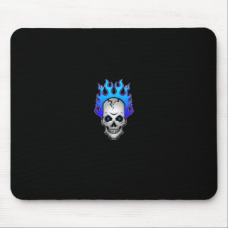 Alfombrilla De Ratón azul-llameante-cráneo-mousepad