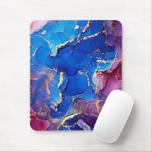 ALFOMBRILLA DE RATÓN AZUL MARBLE AGATE SILVER PURPURINA GLAM