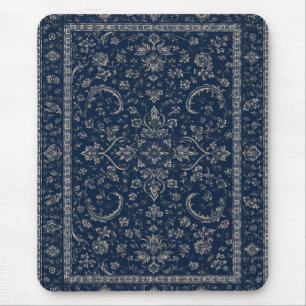 Alfombrilla De Ratón Azul Marino Floral Persa