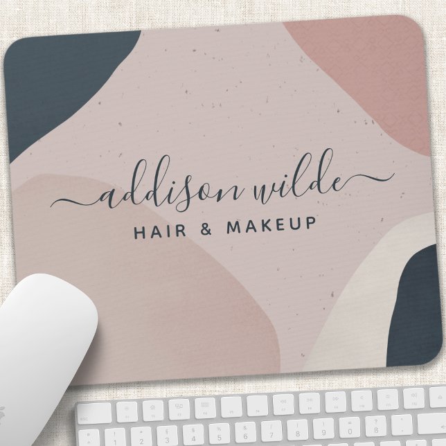 Alfombrilla De Ratón Azul Marino Rosa Formas Abstractas Modernas Neutra (Subido por el creador)