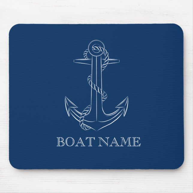 Alfombrilla De Ratón Azul Nautical Spirit Anchor Navy (Frente)