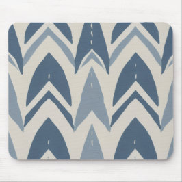 Alfombrilla De Ratón Azul Polvoriento Batik Parang Chevron Geométrico C