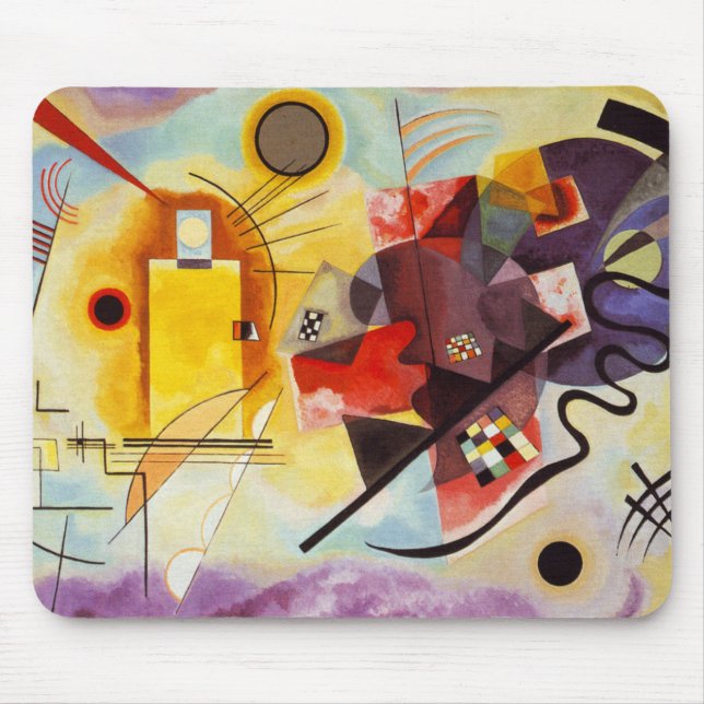 Alfombrilla De Ratón Azul rojo amarillo de Kandinsky (Frente)