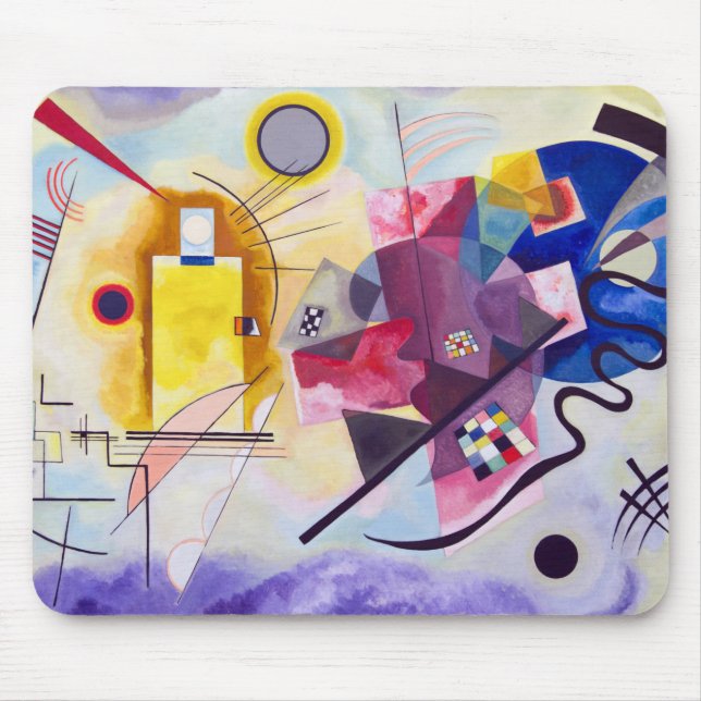Alfombrilla De Ratón Azul rojo amarillo, Wassily Kandinsky (Frente)