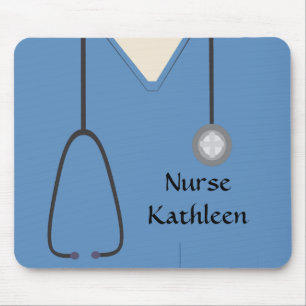 Alfombrilla De Ratón Azul uniforme de escrutinio médico