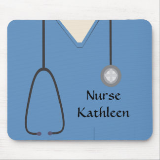 Alfombrilla De Ratón Azul uniforme de escrutinio médico