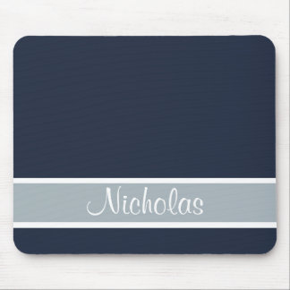 Alfombrilla De Ratón Azul y gris con nombre