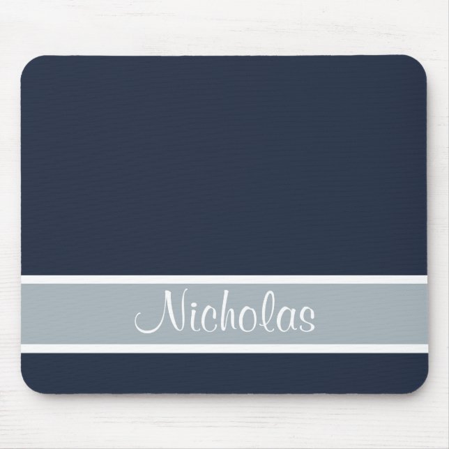 Alfombrilla De Ratón Azul y gris con nombre (Frente)