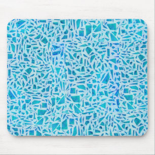 Alfombrilla De Ratón Azulejo de vidrio mosaico turquesa azul moderno ch