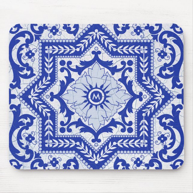 Alfombrilla De Ratón Azulejo Vintage (Frente)