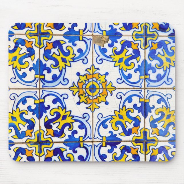 Alfombrilla De Ratón Azulejos de cerámica portuguesa (Frente)