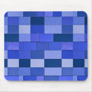 Alfombrilla De Ratón Azulejos de mosaico azules