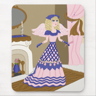 Alfombrilla De Ratón Azules de Ángel Victoriano y cantos rosados por ch