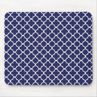 Alfombrilla De Ratón Azules marinos Quatrefoil Mousepad