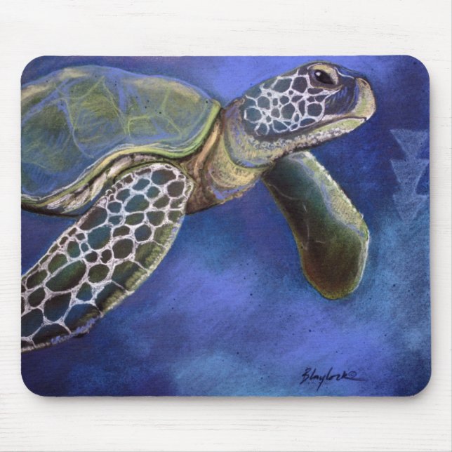 Alfombrilla De Ratón Azules Mousepad de la tortuga de mar (Frente)