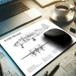 Alfombrilla De Ratón B-25B Mitchell Doolittle - Plano aéreo BD