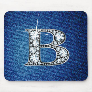 Alfombrilla De Ratón B Faux-"Diamond Bling" en Denim Mousepad