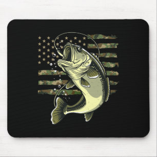 Alfombrilla De Ratón B Pesca Pescador De Camuflaje De Bandera Estadouni