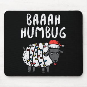 Alfombrilla De Ratón Baaah Humbug Sheep Xmas ilumina a Navidades contra