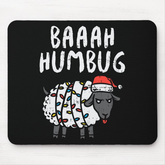Alfombrilla De Ratón Baaah Humbug Sheep Xmas ilumina a Navidades contra (Frente)