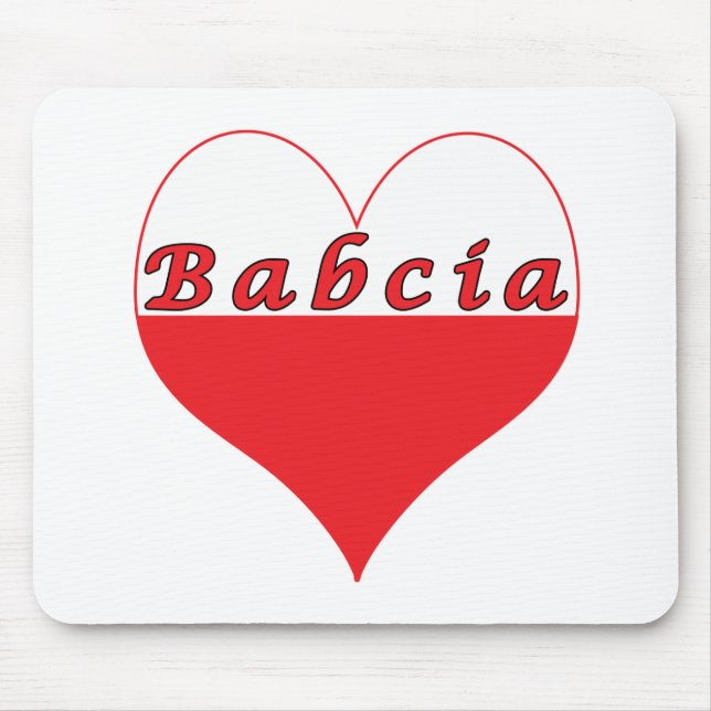 Alfombrilla De Ratón Babcia Corazón Polaco (Frente)