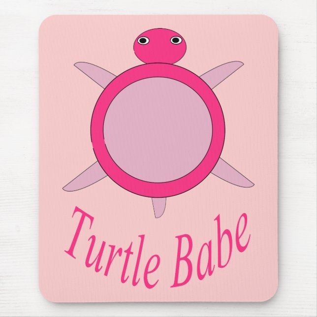 Alfombrilla De Ratón Babe Mousepad, una tortuga rosada (Frente)