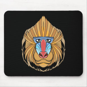 Alfombrilla De Ratón Baboon Face Halloween Scary Baboon Mono