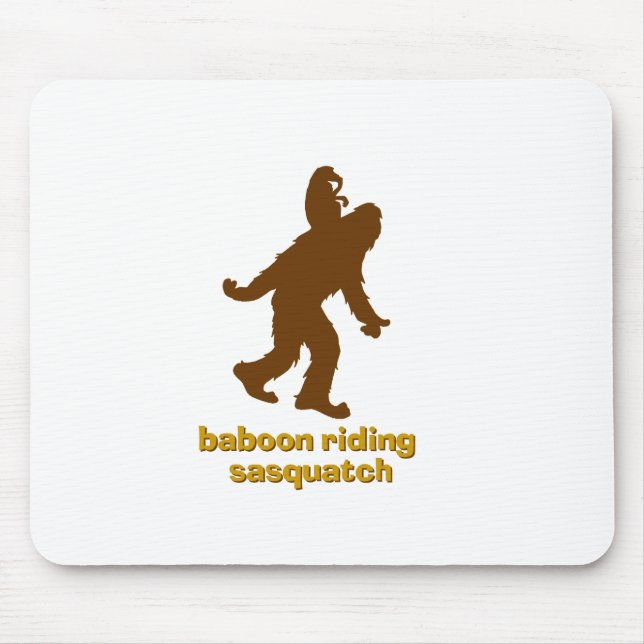 Alfombrilla De Ratón Baboon Riding Sasquatch (Frente)