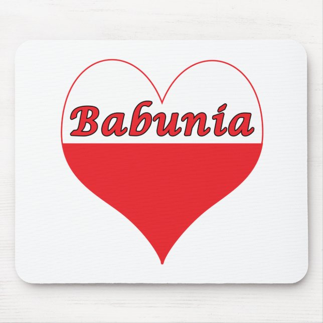 Alfombrilla De Ratón Babunia Corazón Polaco (Frente)