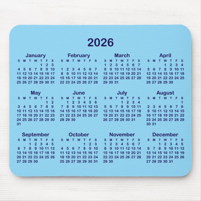Alfombrilla De Ratón Baby and Dark Blue 2026 Calendar (Frente)