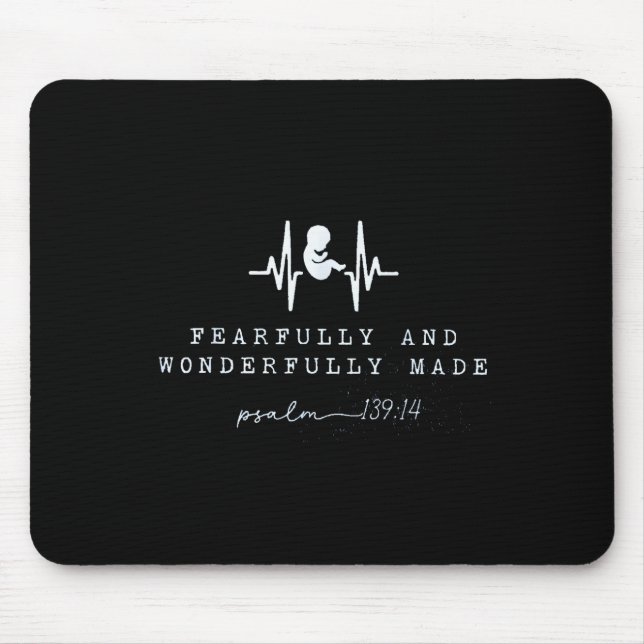 Alfombrilla De Ratón Baby Announcement Fearfully And Wonderfully Made,  (Frente)