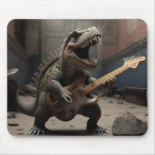 Alfombrilla De Ratón Baby Dino con una guitarra