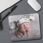 Alfombrilla De Ratón Baby Photo Love You Daddy<br><div class="desc">Una sola plantilla de fotos para papá con foto de bebé y te amo la tipografía de papá. Cambie fácilmente la plantilla a su propio nombre de bebé y fecha de nacimiento. Un hermoso regalo para el nuevo papá. Foto de bebé Ama a tu papá Mouse</div>
