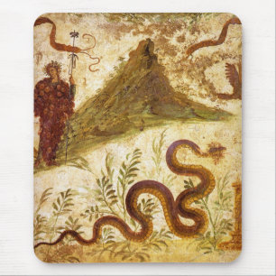 Alfombrilla De Ratón Bacchus y serpiente Agathodaimon en Pompeya