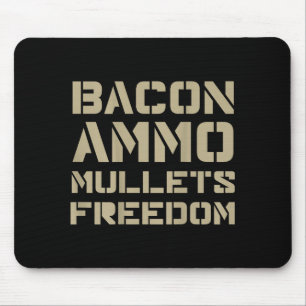 Alfombrilla De Ratón Bacon Ammo Mullets Libertad (en la parte posterior