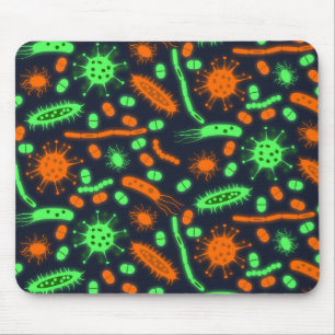 Alfombrilla De Ratón Bacteria Brillante Microorganismo naranja verde tó
