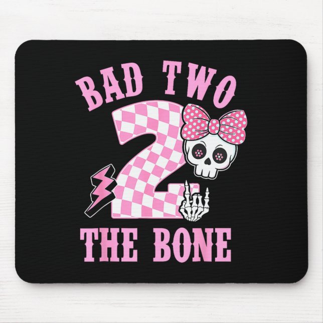 Alfombrilla De Ratón Bad Two The Bone Birthday 2 Years Old Nk Checkered (Frente)
